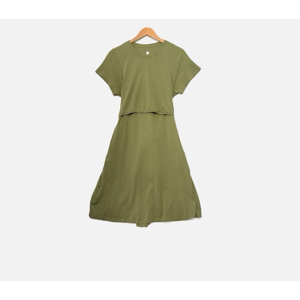 Kindred Bravely T-Shirt Dress Womens Size XXL Green Short Sleeve Nursing Stretch